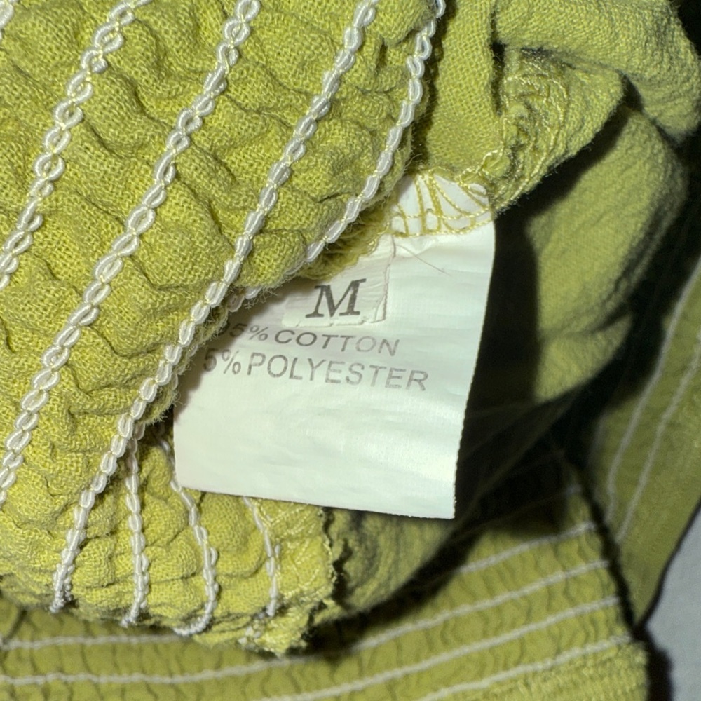 Cotton: boho Green Wide-Leg Pants. Stretch waistband Sz M - Picture 2 of 8